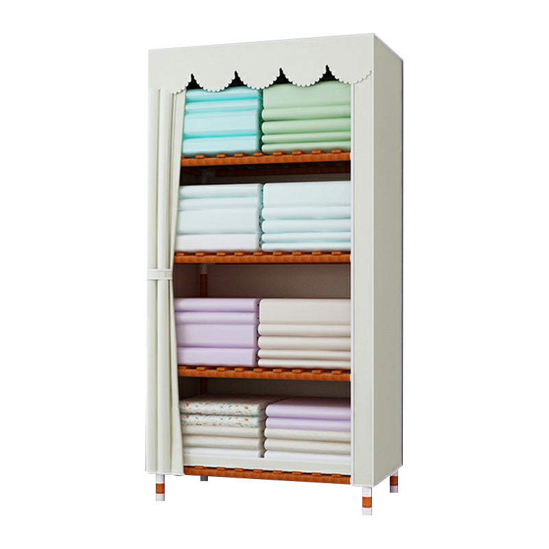 Modern Wardrobe with Solid Wood Frame Matte Finish Cabinet for Bedroom