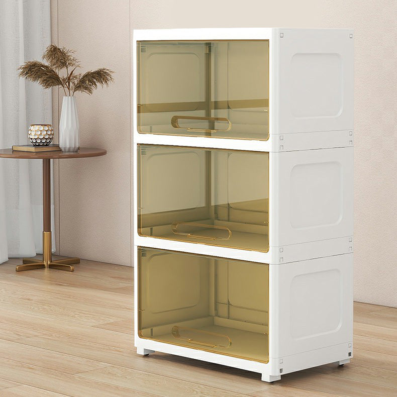 Contemporary Wardrobe Armoire with Legs Plastic Non-Hanging Armoire