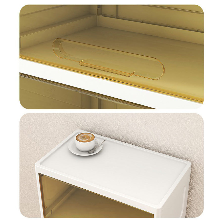 Contemporary Wardrobe Armoire with Legs Plastic Non-Hanging Armoire