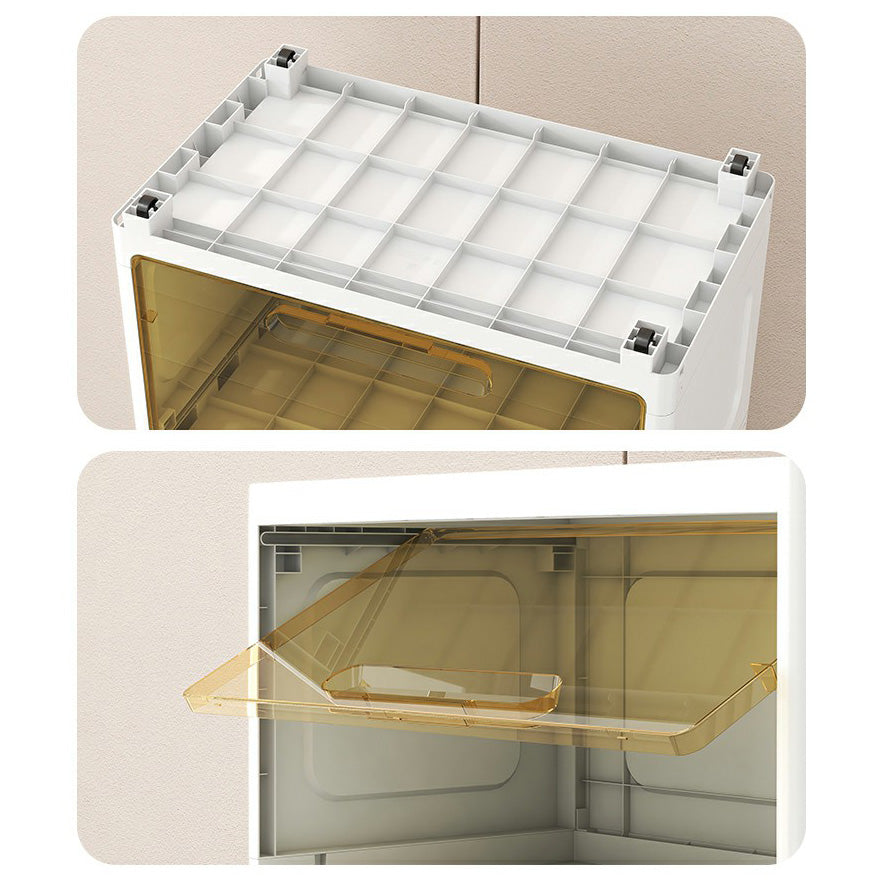 Contemporary Wardrobe Armoire with Legs Plastic Non-Hanging Armoire