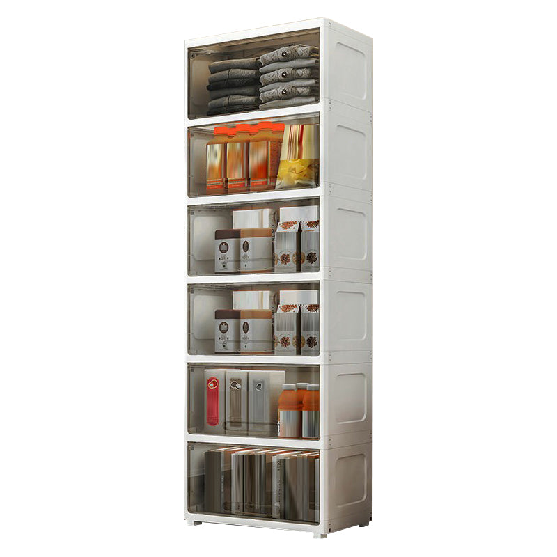 Contemporary Wardrobe Armoire with Legs Plastic Non-Hanging Armoire