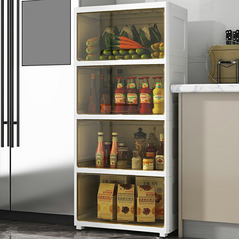 Contemporary Wardrobe Armoire with Legs Plastic Non-Hanging Armoire