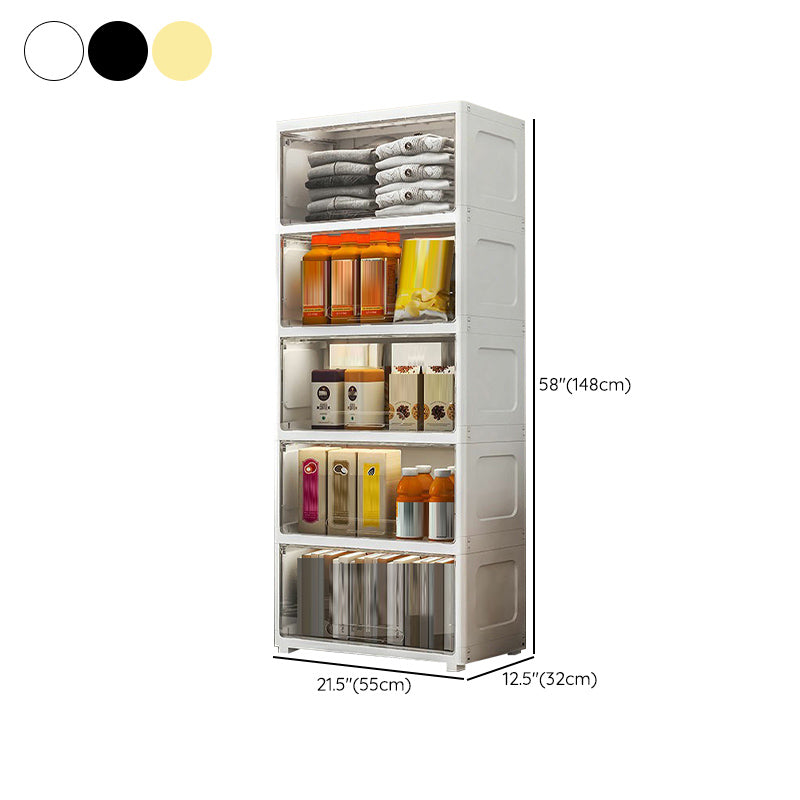 Contemporary Wardrobe Armoire with Legs Plastic Non-Hanging Armoire