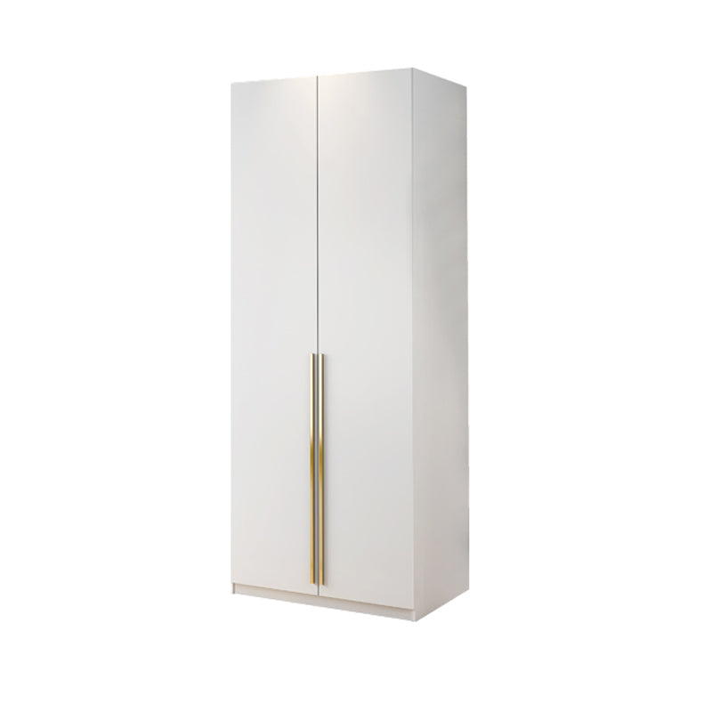 White Engineered Wood Wardrobe Modern Style Cabinet with Drawer