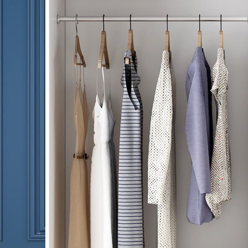 White Engineered Wood Wardrobe Modern Style Cabinet with Drawer