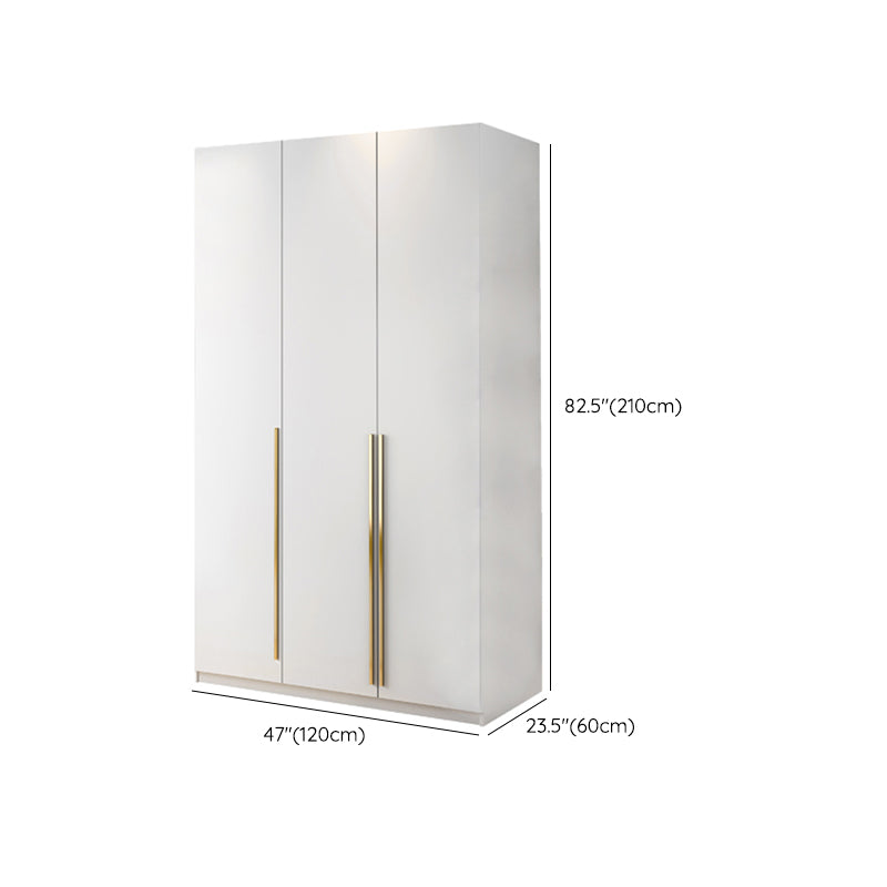 White Engineered Wood Wardrobe Modern Style Cabinet with Drawer