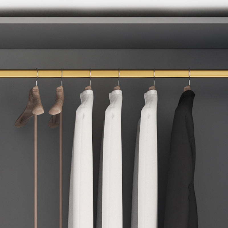 High Gloss Grey Storage Cabinet Modern Cabinet with Hinged Doors