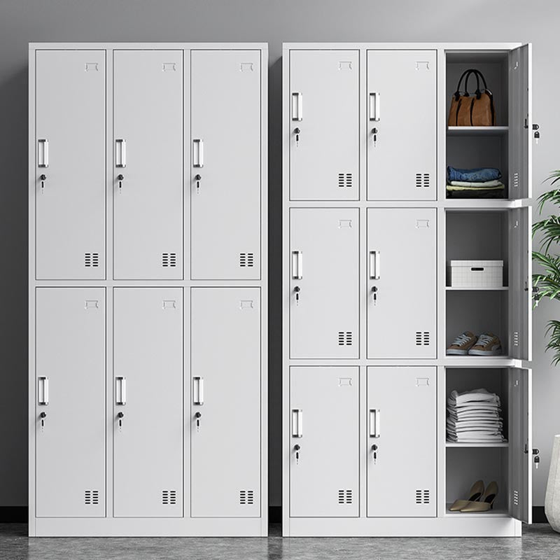 Metal Contemporary Storage Cabinet White Hinged Door Cabinet