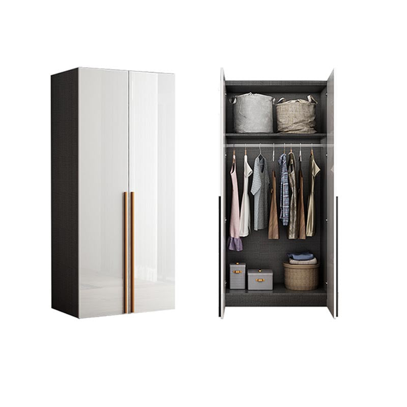 High Gloss White Modern Wardrobe Engineered Wood Storage Cabinet for Home