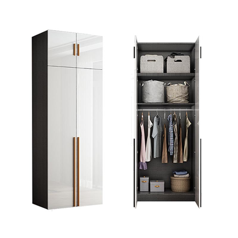 High Gloss White Modern Wardrobe Engineered Wood Storage Cabinet for Home