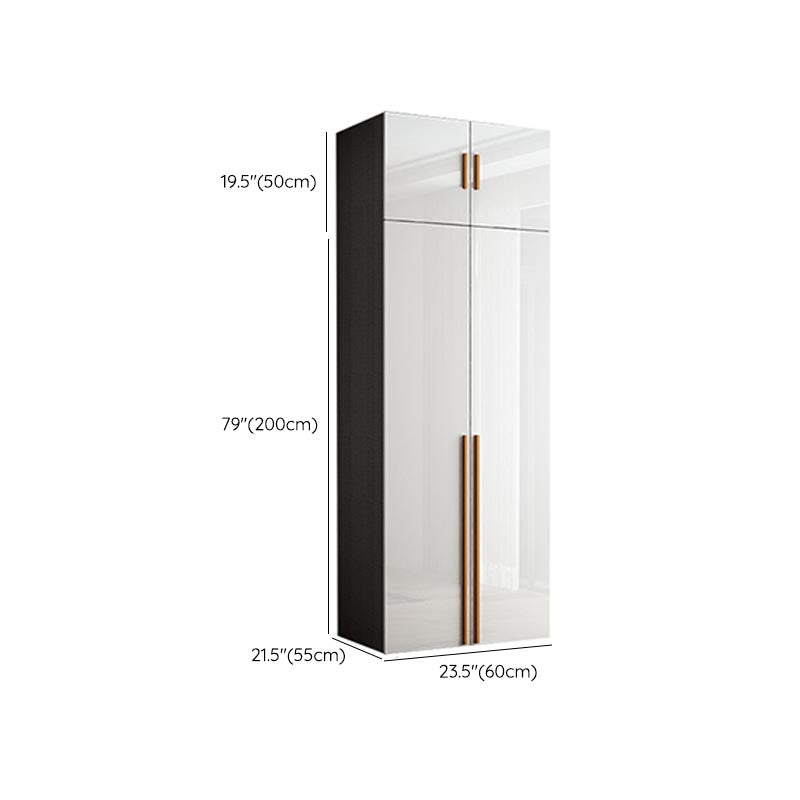 High Gloss White Modern Wardrobe Engineered Wood Storage Cabinet for Home