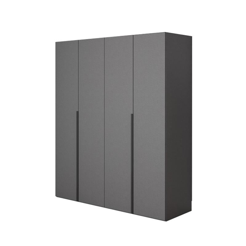 Modern Gray Storage Cabinet with Hinged Doors Faux Wood Cabinet for Bedroom