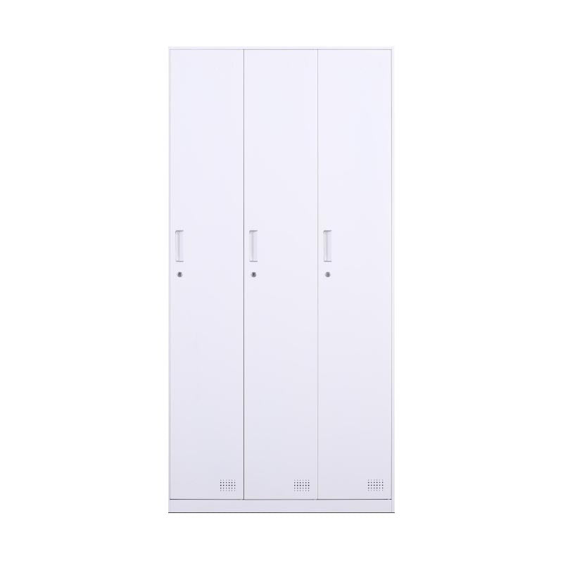 Modern Hinged Door Wardrobe with Garment Rod Metal Cabinet for Home