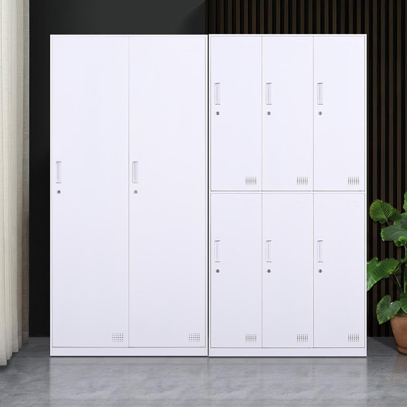 Modern Hinged Door Wardrobe with Garment Rod Metal Cabinet for Home