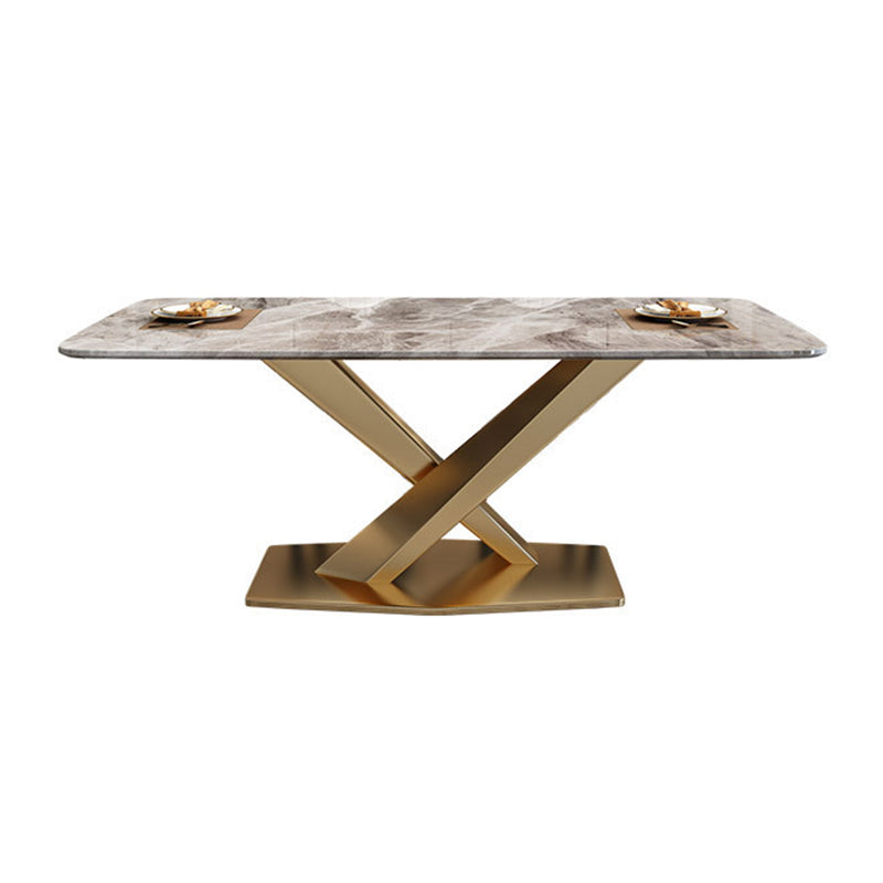 Polished Finish Dining Table Set 1/2/5/7 Pieces Metal Dinette Set for Home