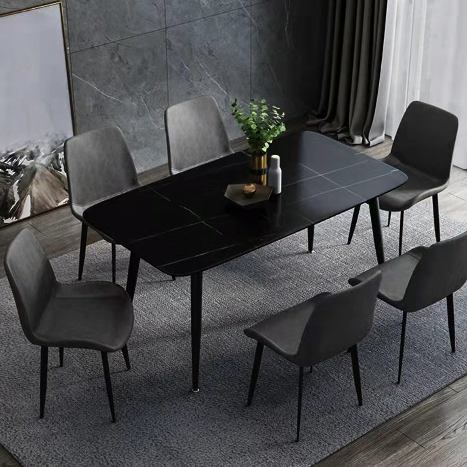 Modern Dining Table with Solid Back Chairs 1/4/6/7 Pieces Dinette Set
