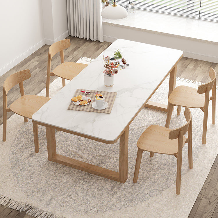 Modern Dining Set with Wooden Frame 1/2/5/6 Pieces Light Wood Finish Dinette Set