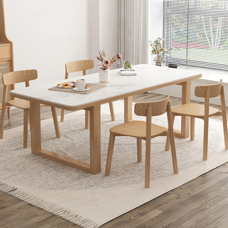 Modern Dining Set with Wooden Frame 1/2/5/6 Pieces Light Wood Finish Dinette Set