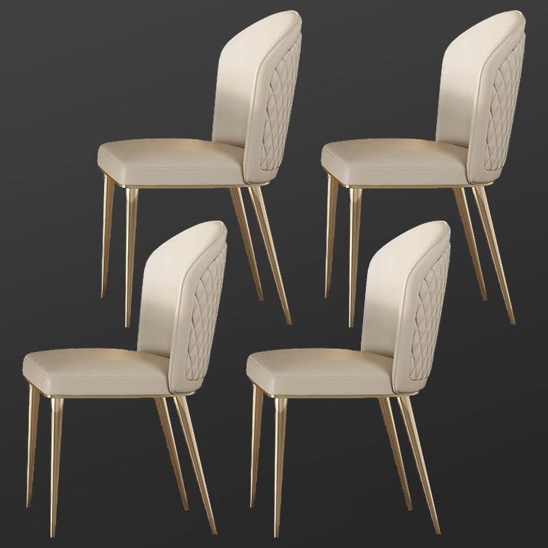 Glam Dinette Set with Faux Leather Chairs 1/2/5/6/7 Pieces Glossy White Dining Table Set