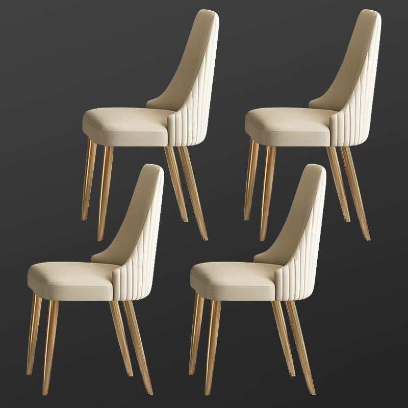 Glam Dinette Set with Faux Leather Chairs 1/2/5/6/7 Pieces Glossy White Dining Table Set