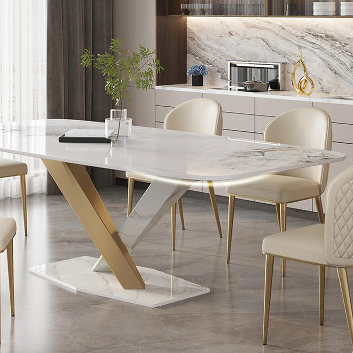 Glam Dinette Set with Faux Leather Chairs 1/2/5/6/7 Pieces Glossy White Dining Table Set