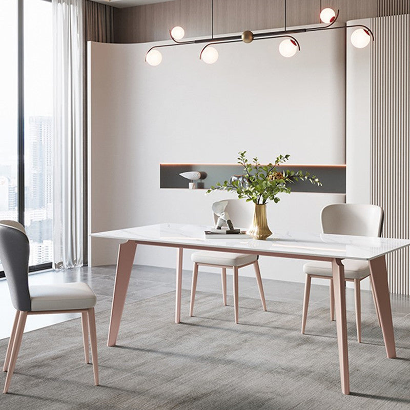 Glam Dinette Set for Home 1/4/5/7 Pieces Glossy White Dining Table Set