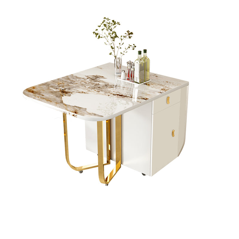 Modern Sintered Stone Dining Table Set 1/3/5/7 Pcs Folding Table and Chairs