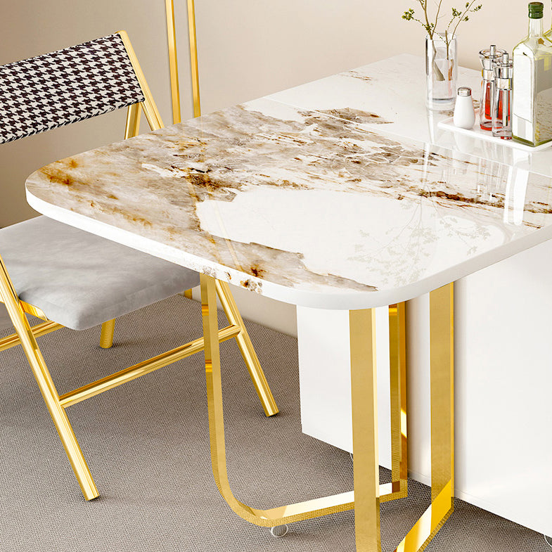 Modern Sintered Stone Dining Table Set 1/3/5/7 Pcs Folding Table and Chairs