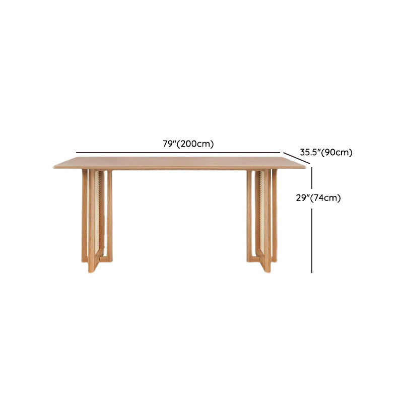 Modern Dining Set 1/2/4 Pcs Natural Solid Wood Dining Table and Chairs