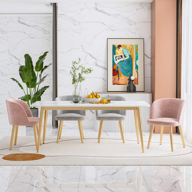 Glam Dining Room Set 1/4/5/7 Pcs Rectangle Dining Table with Upholstered Chairs