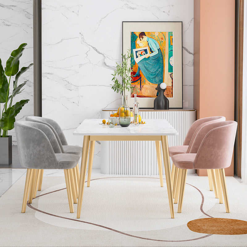 Glam Dining Room Set 1/4/5/7 Pcs Rectangle Dining Table with Upholstered Chairs