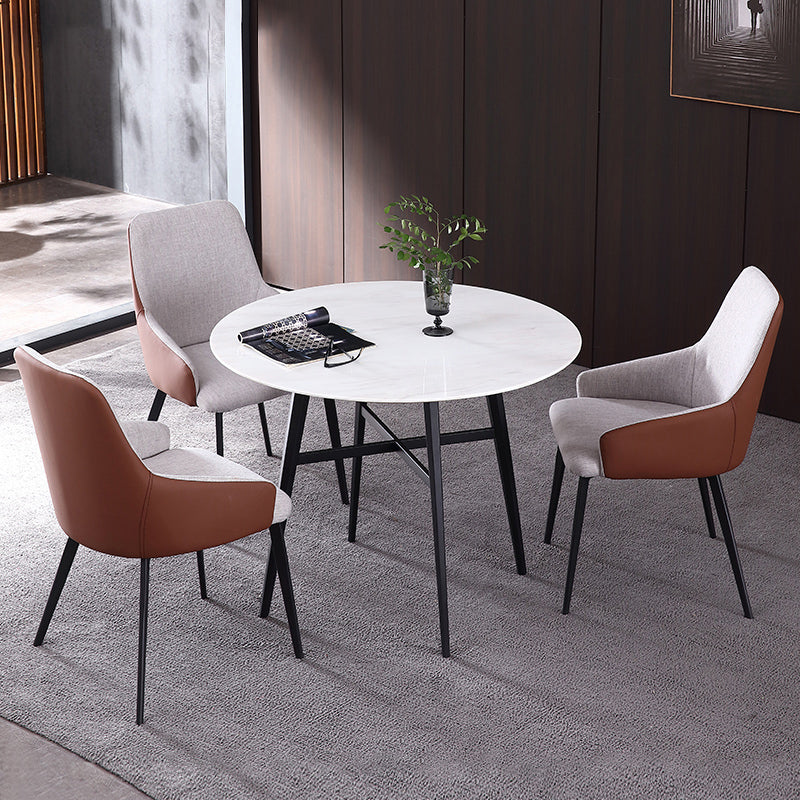 Modern Round Stone Dining Set 1/2/3/4 Pieces Dining Table Set with Padded Chairs