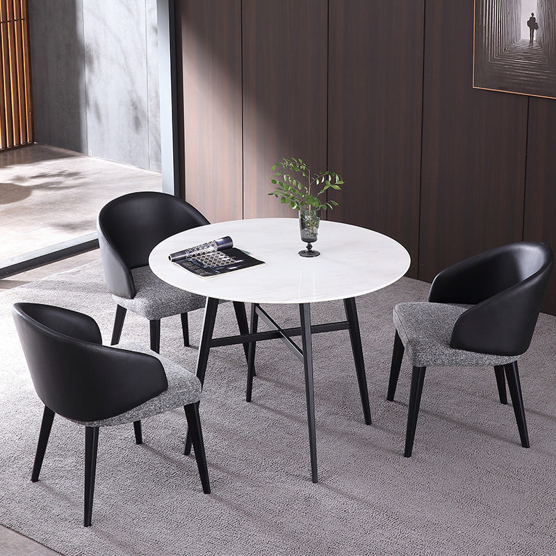 Modern Round Stone Dining Set 1/2/3/4 Pieces Dining Table Set with Padded Chairs