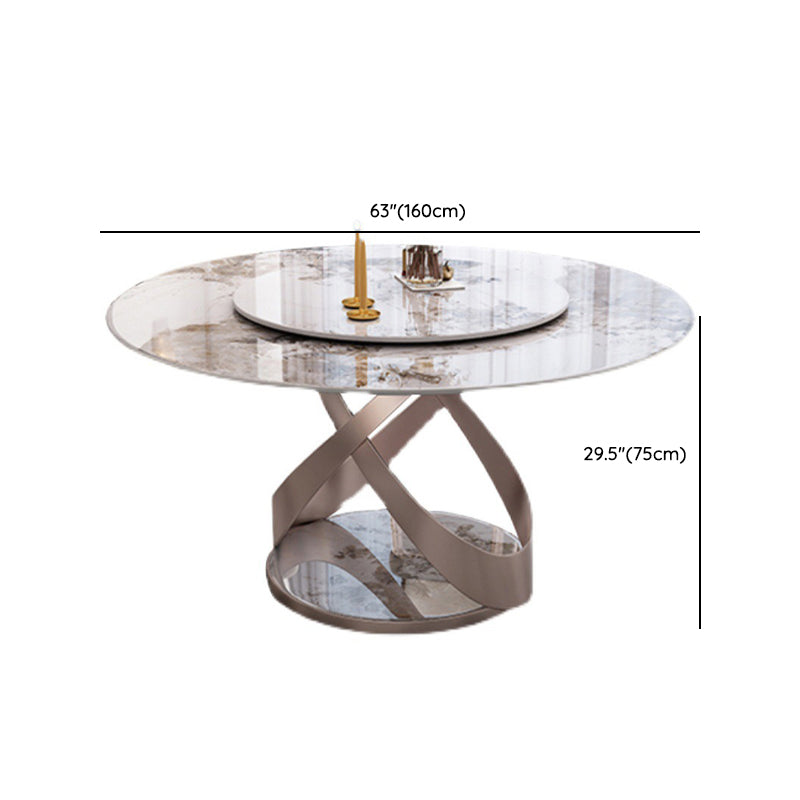 Sintered Stone Dining Table Set 1/4/5/7 Pcs Round Dining Table and Upholstered Chairs