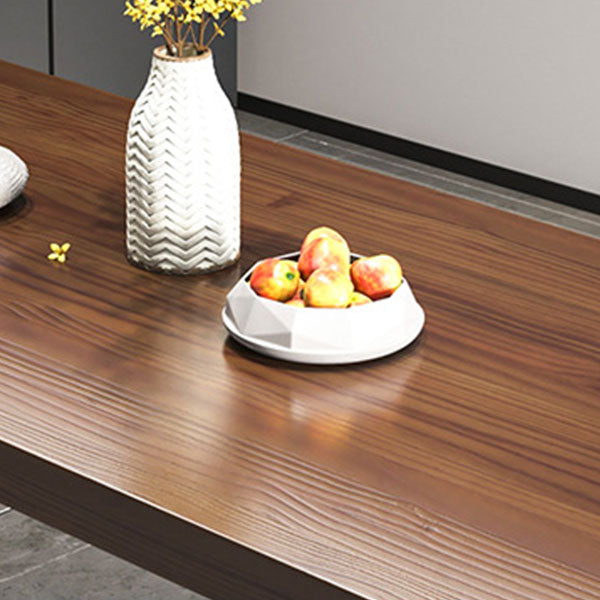 Dark Brown Solid Wood Top Dining Table Set 1/2/3/5/7 Pieces Industrial Dinette Set