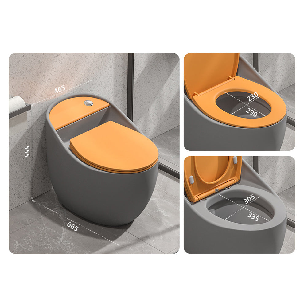 Concealed Tank Flush Toilet Floor Mount One-Piece Toilet with Slow Close Seat