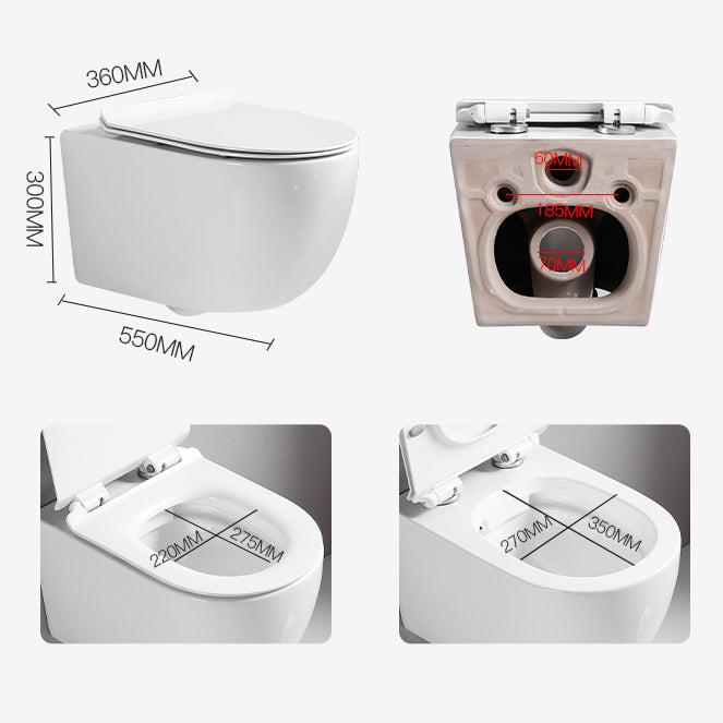 Wall Mount Flush Toilet Single Flush Modern One-Piece Toilet Urine Toilet