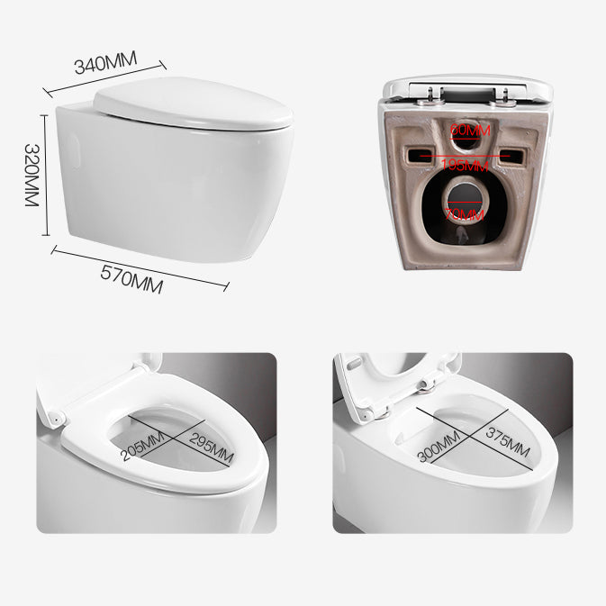 Wall Mount Flush Toilet Single Flush Modern One-Piece Toilet Urine Toilet