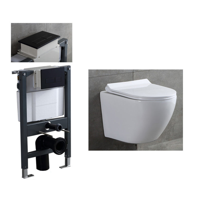 Modern Wall Mount Flush Toilet All-In-One Siphon Jet Toilet Bowl