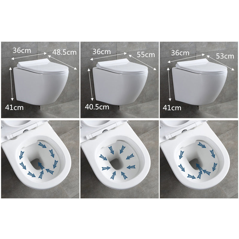 Modern Wall Mount Flush Toilet All-In-One Siphon Jet Toilet Bowl