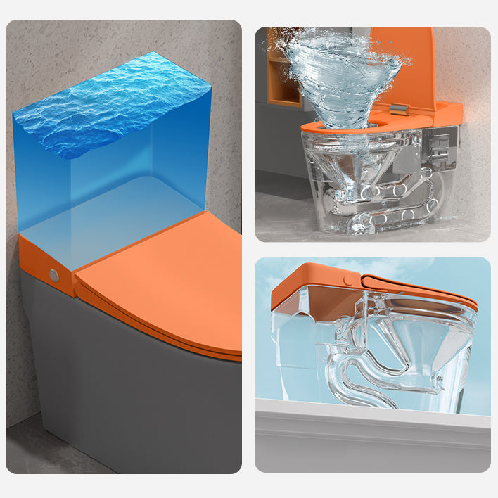 Modern Floor Mount Toilet Bowl Siphon Jet Skirted Toilet with Seat for Bathroom