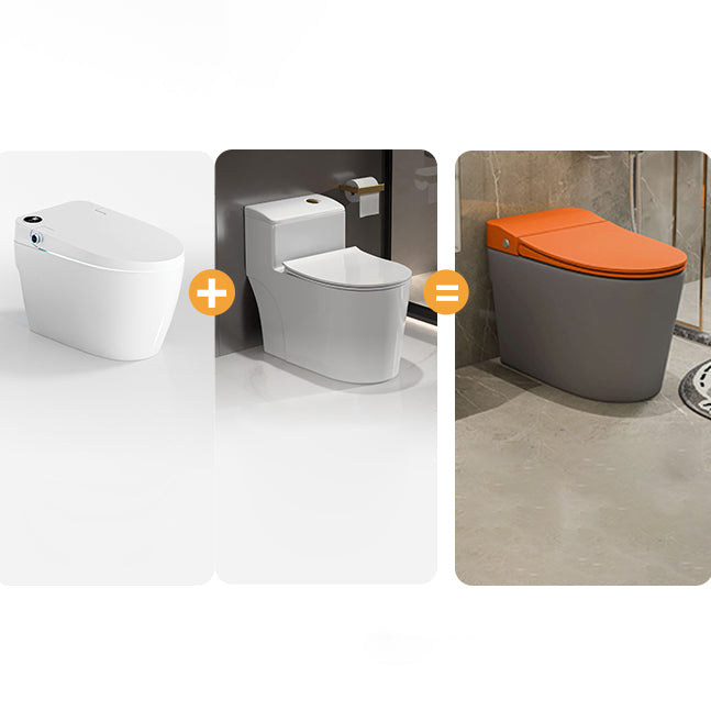 Modern Floor Mount Toilet Bowl Siphon Jet Skirted Toilet with Seat for Bathroom