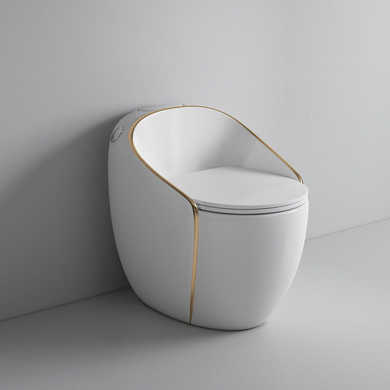 1-Piece Flush Toilet 1.2/1.6 GPF Elongated Toilet Bowl for Bathroom