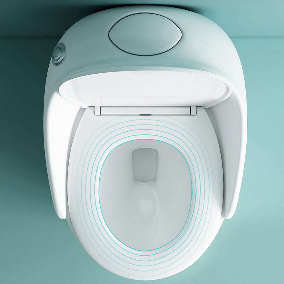 1-Piece Flush Toilet 1.2/1.6 GPF Elongated Toilet Bowl for Bathroom