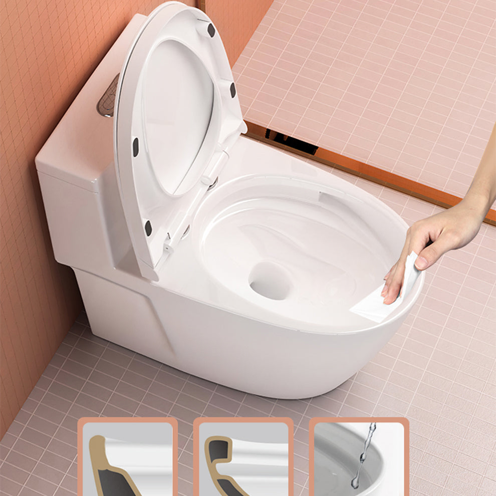1-Piece Flush Toilet 1.2/1.6 GPF Elongated Toilet Bowl for Bathroom