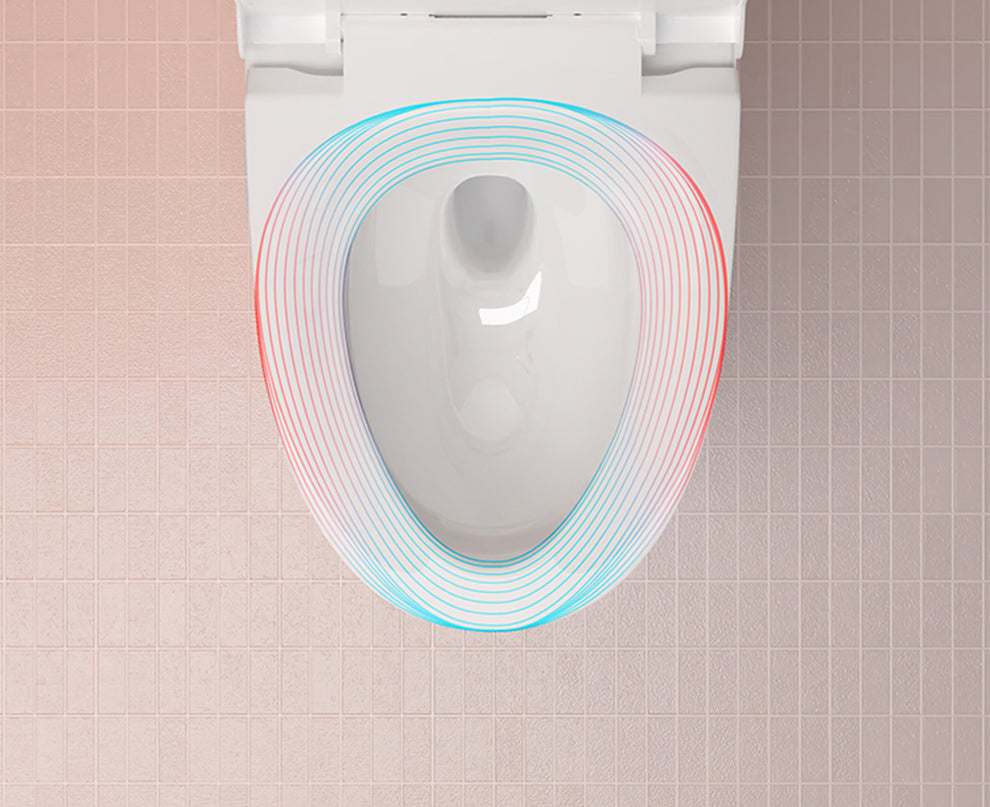 1-Piece Flush Toilet 1.2/1.6 GPF Elongated Toilet Bowl for Bathroom