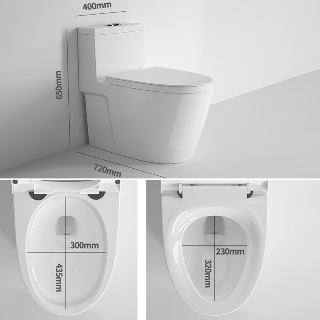 1-Piece Flush Toilet 1.2/1.6 GPF Elongated Toilet Bowl for Bathroom