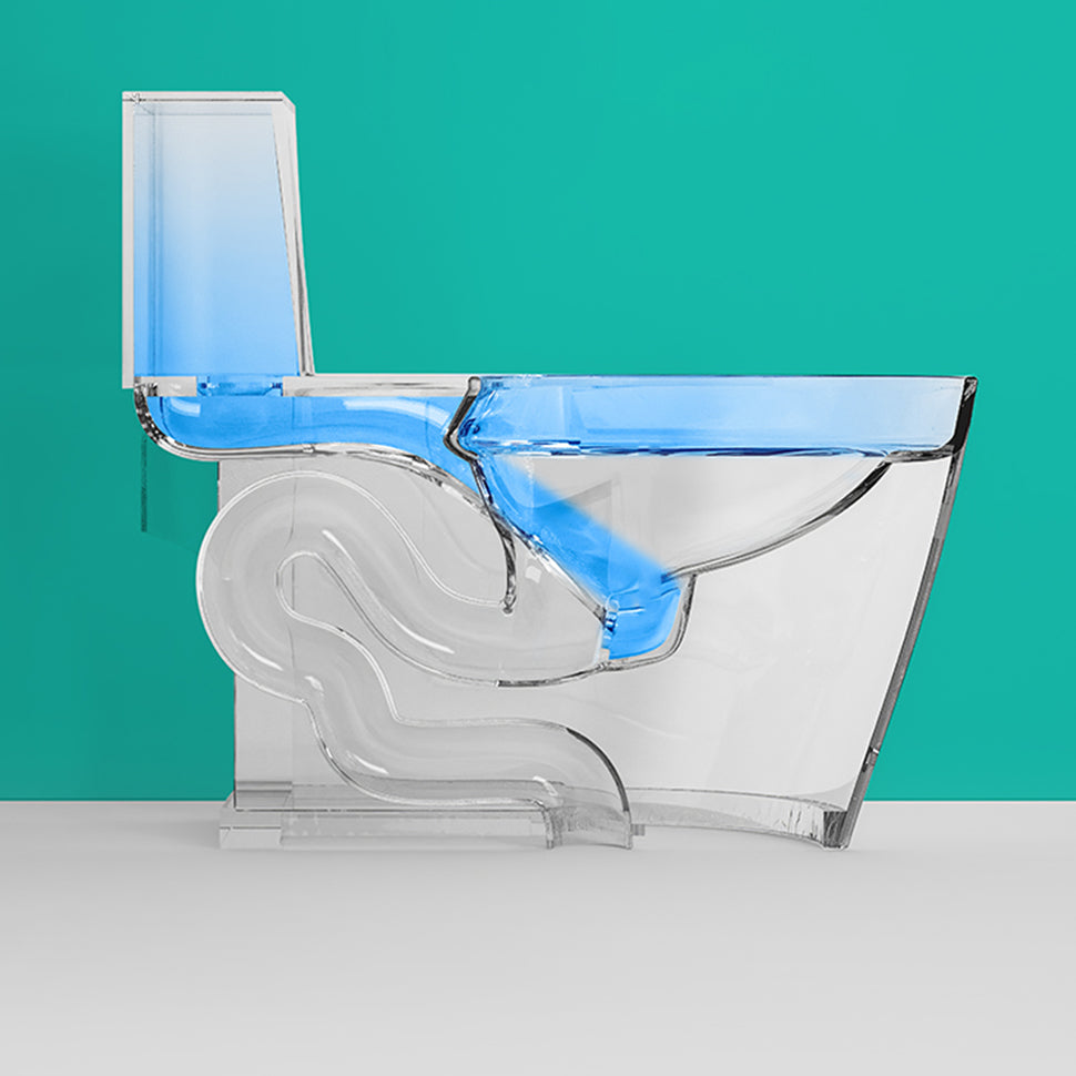 1-Piece Flush Toilet 1.2/1.6 GPF Elongated Toilet Bowl for Bathroom