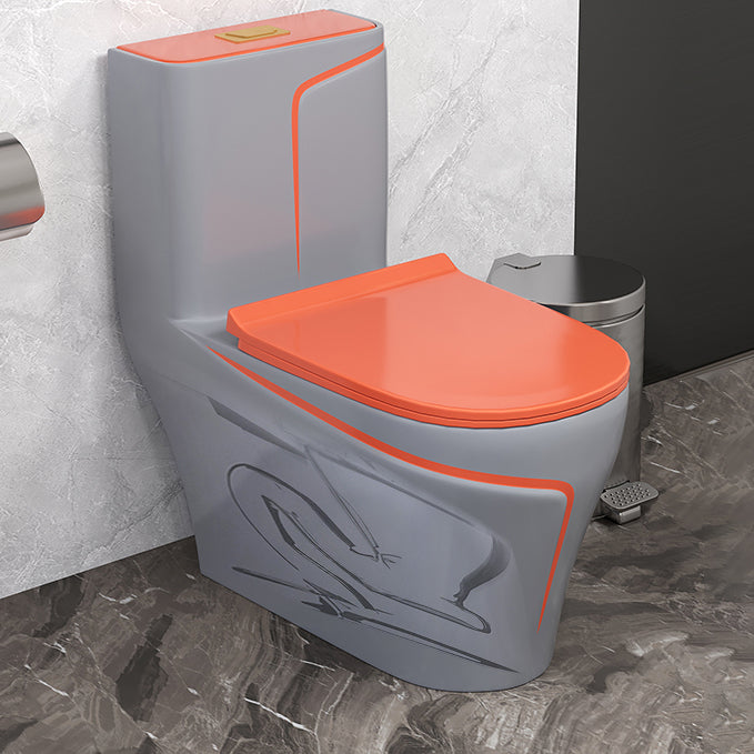 Traditional Flush Toilet Floor Mount One-Piece Toilet with Slow Close Seat