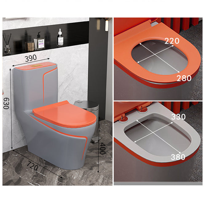 Traditional Flush Toilet Floor Mount One-Piece Toilet with Slow Close Seat